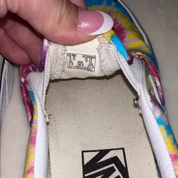 Vans Classic Slip-On Shoes – Tie-Dye Spiral – Women’s 5 / Men’s 3.5 - Picture 9 of 10